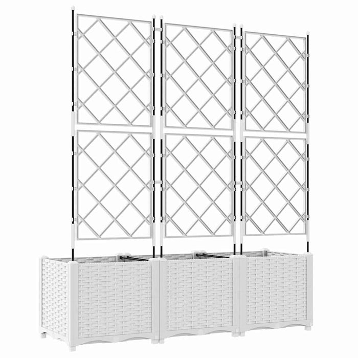 Vază pentru Grădină 3 pcs Alb 120 x 40 x 143 cm Plastic - WALTI WALTI