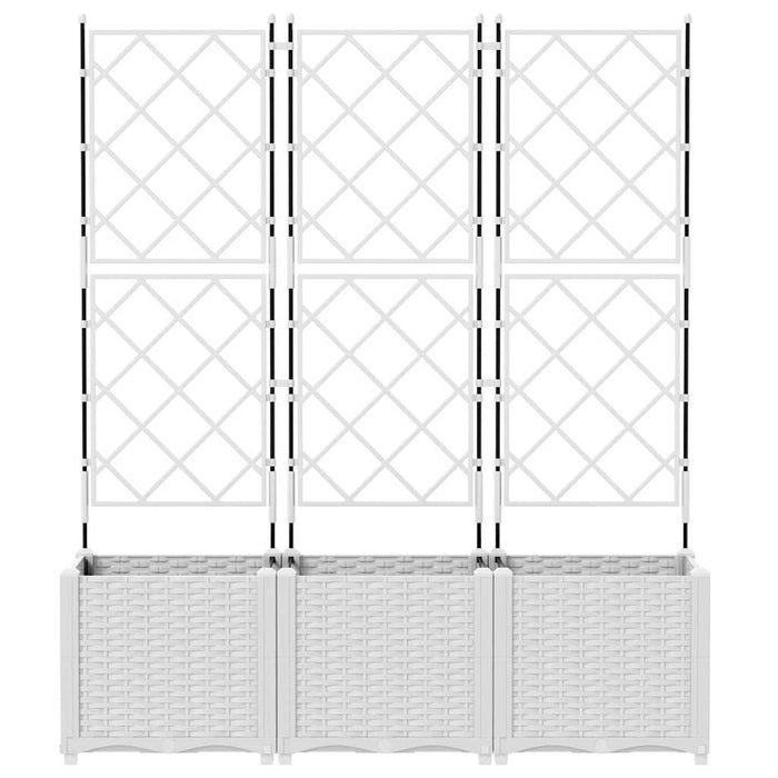 Vază pentru Grădină 3 pcs Alb 120 x 40 x 143 cm Plastic - WALTI WALTI