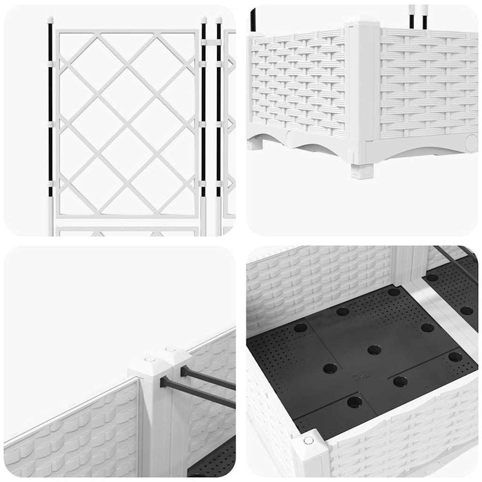 Vază pentru Grădină 5 pcs Alb 120 x 120 x 125,5 cm Plastic - WALTI WALTI