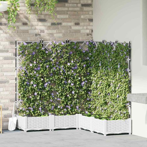 Ghiveci de grădină cu trellis 5 pcs Alb 120 x 120 x 125.5 cm PP - WALTI WALTI