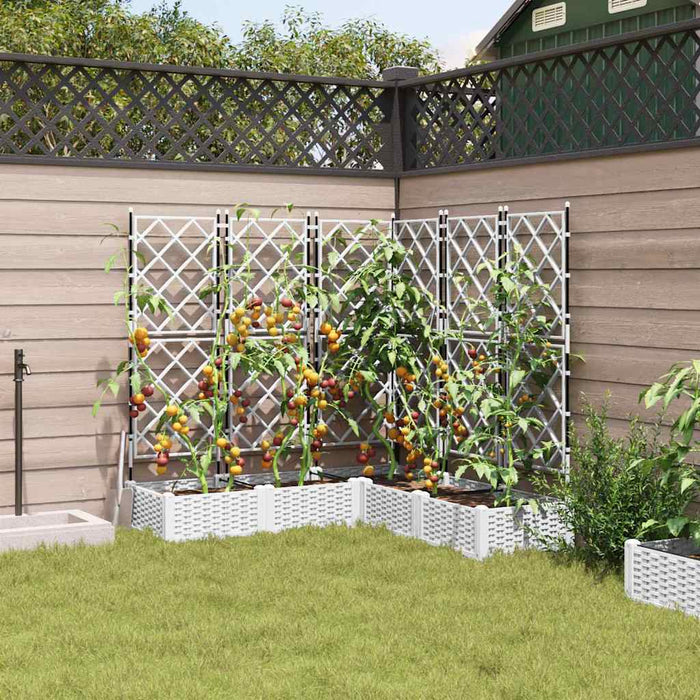 Vază pentru Grădină 5 pcs Alb 120 x 120 x 125,5 cm Plastic - WALTI WALTI
