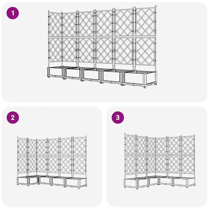 Vază pentru Grădină 5 pcs Alb 120 x 120 x 125,5 cm Plastic - WALTI WALTI