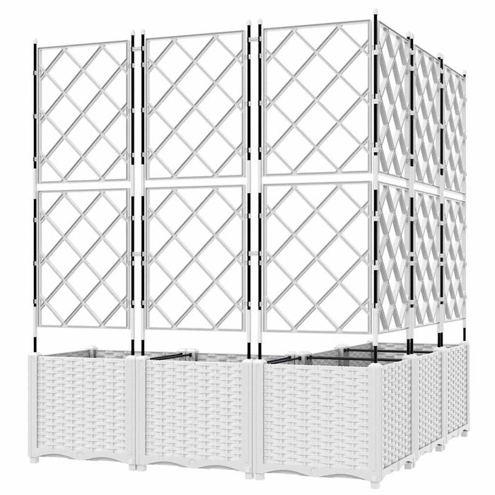 Vază pentru Grădină 5 pcs Alb 120 x 120 x 143 cm Plastic - WALTI WALTI