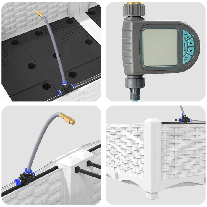 Vază pentru Grădină 4 pcs Alb Plastic - WALTI WALTI