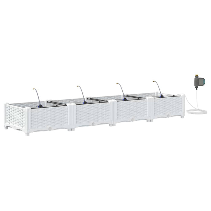 Vază pentru Grădină 4 pcs Alb Plastic - WALTI WALTI
