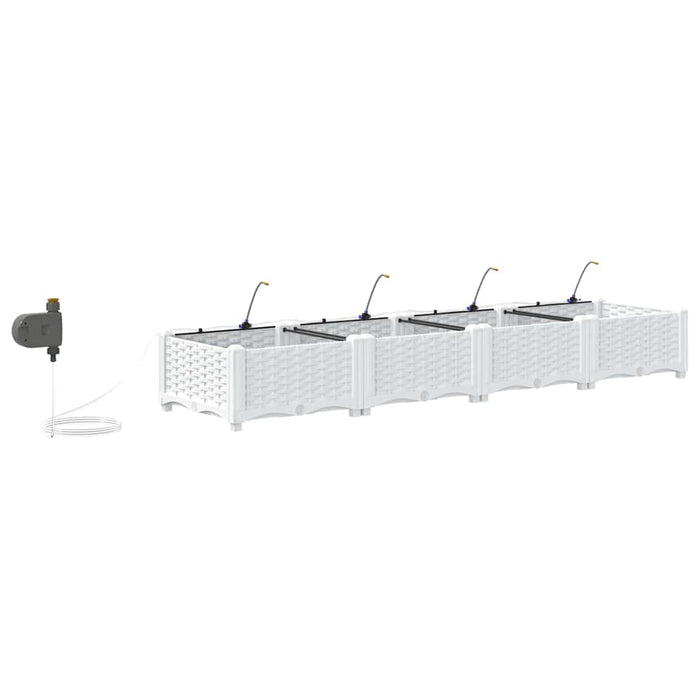 Vază pentru Grădină 4 pcs Alb Plastic - WALTI WALTI