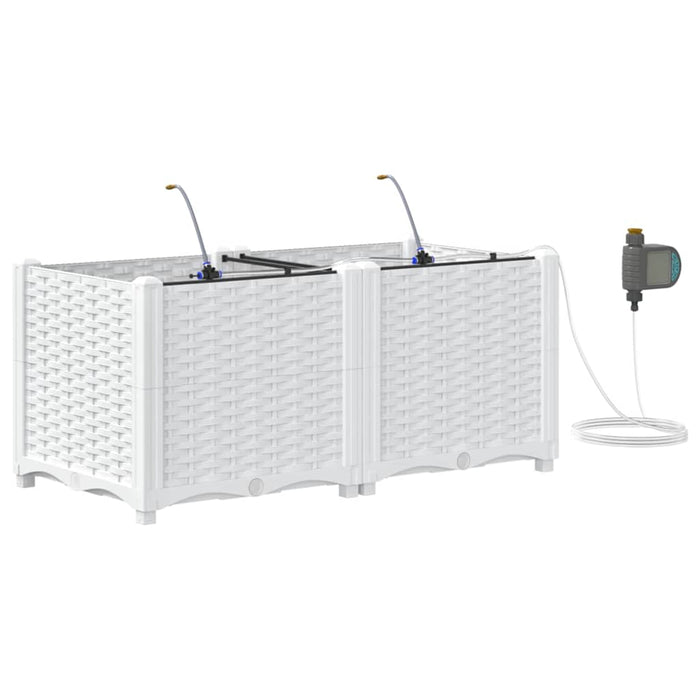 Vază pentru Grădină 2 pcs Alb Plastic - WALTI WALTI