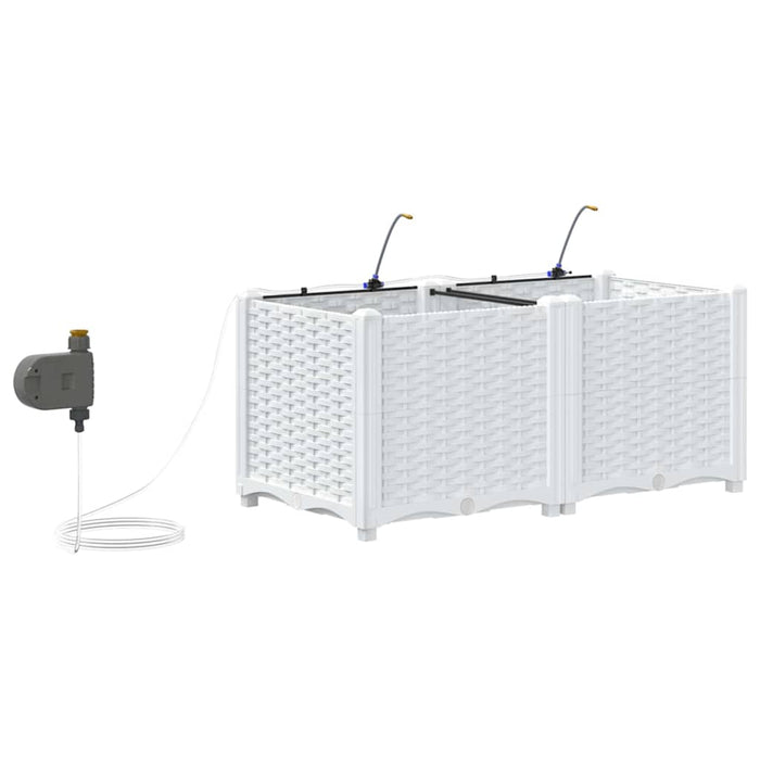 Vază pentru Grădină 2 pcs Alb Plastic - WALTI WALTI