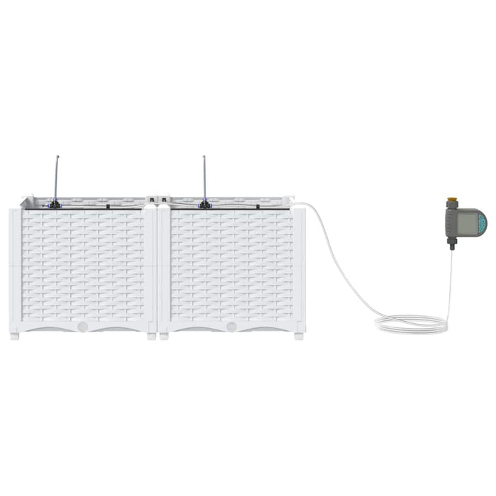 Vază pentru Grădină 2 pcs Alb Plastic - WALTI WALTI
