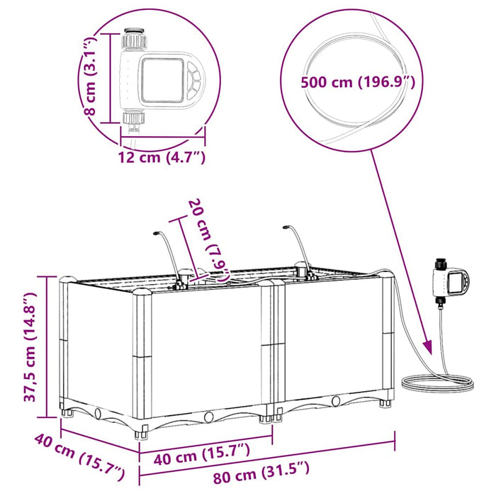 Vază pentru Grădină 2 pcs Alb Plastic - WALTI WALTI