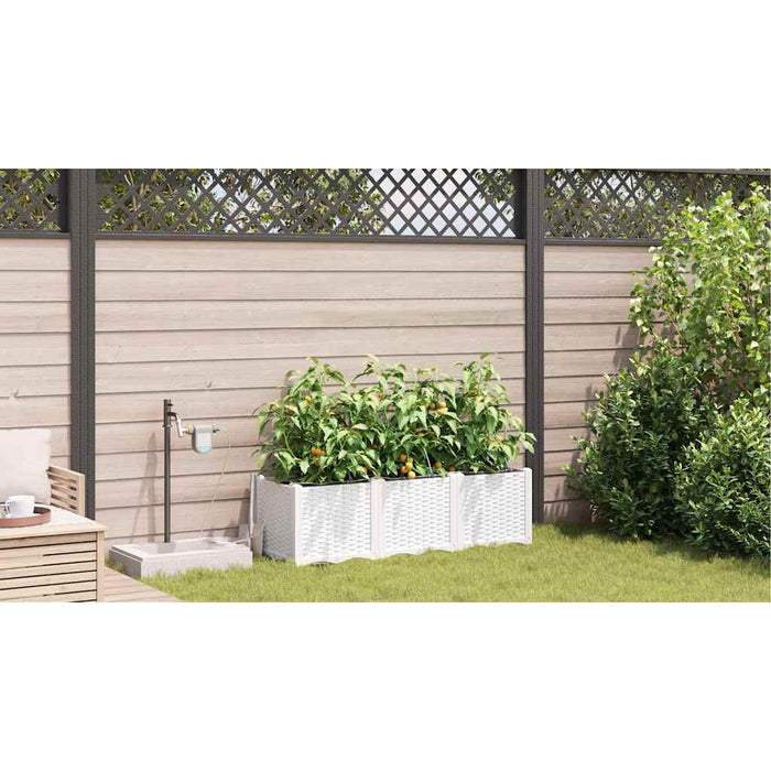 Vază pentru Grădină 3 pcs Alb Plastic - WALTI WALTI