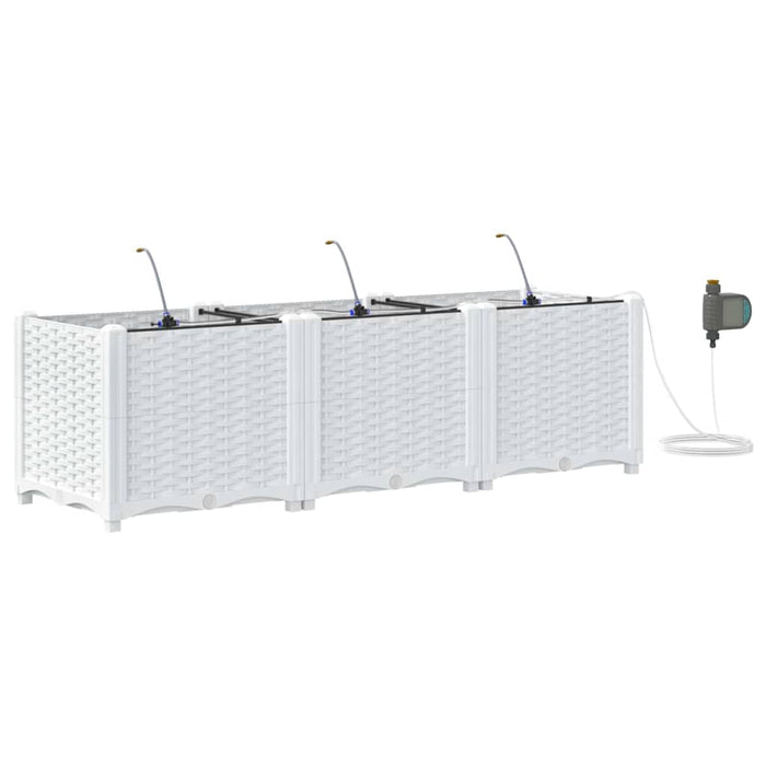 Vază pentru Grădină 3 pcs Alb Plastic - WALTI WALTI