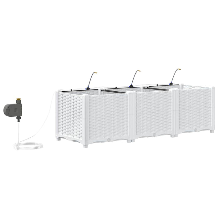 Vază pentru Grădină 3 pcs Alb Plastic - WALTI WALTI