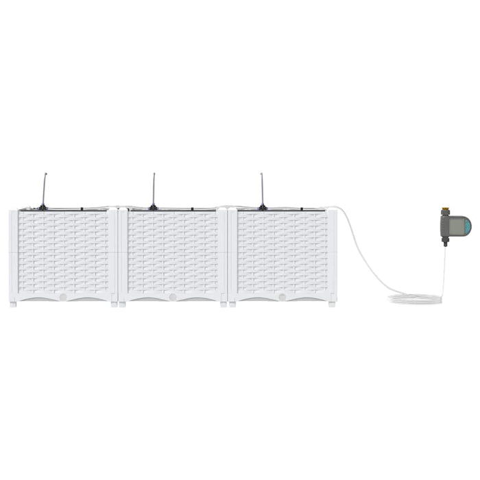 Vază pentru Grădină 3 pcs Alb Plastic - WALTI WALTI