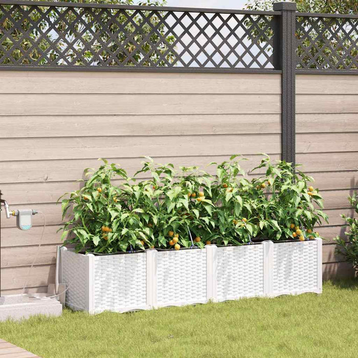 Vază pentru Grădină 4 pcs Alb Plastic WALTI