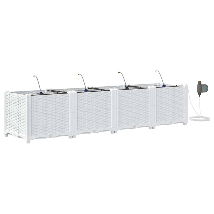 Vază pentru Grădină 4 pcs Alb Plastic WALTI