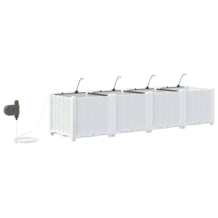 Vază pentru Grădină 4 pcs Alb Plastic WALTI