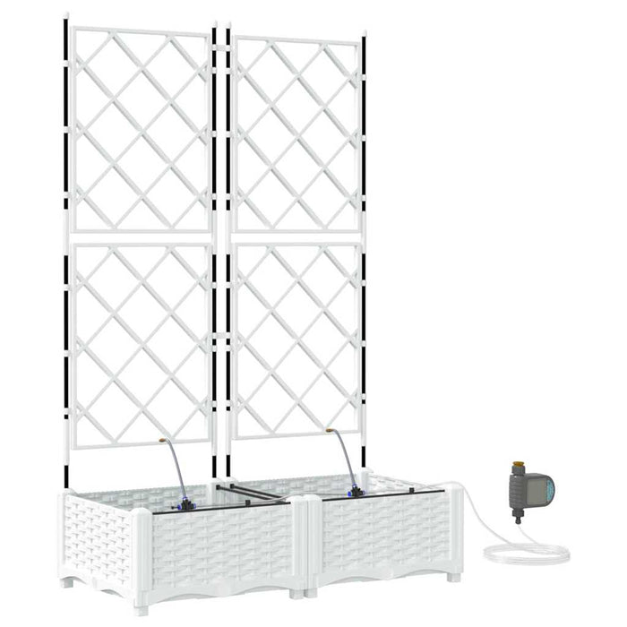 Vază pentru Grădină 2 pcs Alb Plastic - WALTI WALTI