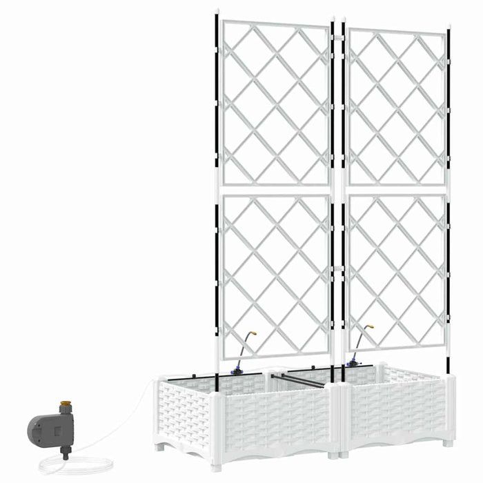 Vază pentru Grădină 2 pcs Alb Plastic - WALTI WALTI