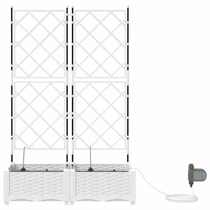 Vază pentru Grădină 2 pcs Alb Plastic - WALTI WALTI