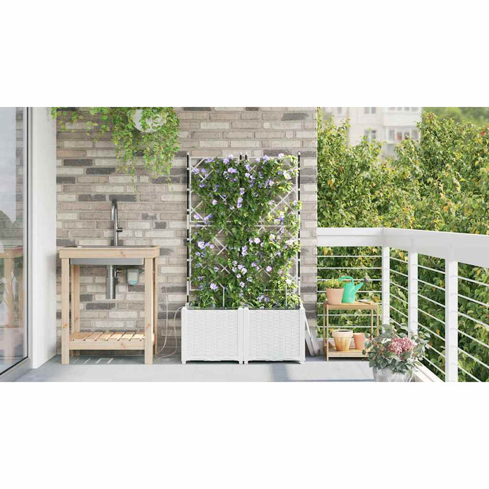 Vază pentru Grădină 2 pcs Alb Plastic - WALTI WALTI