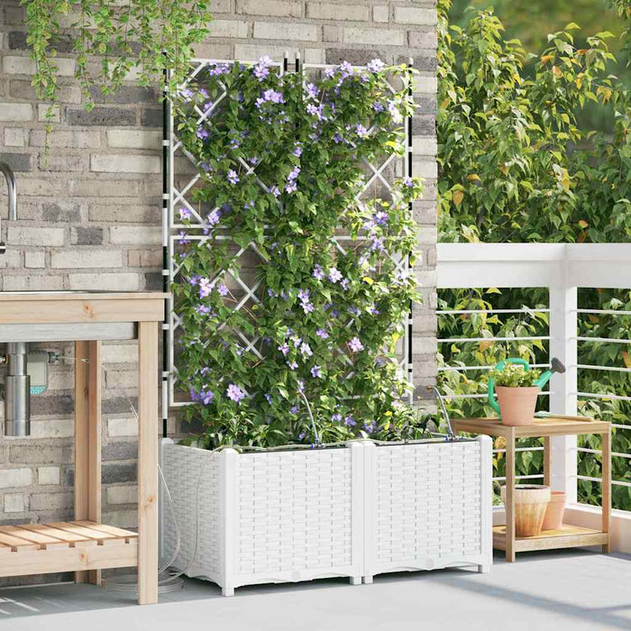 Vază pentru Grădină 2 pcs Alb Plastic - WALTI WALTI
