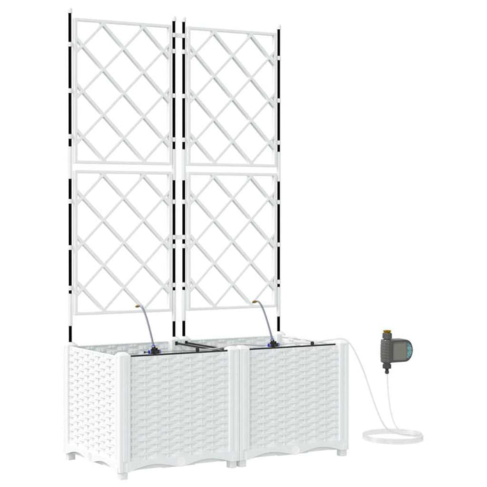 Vază pentru Grădină 2 pcs Alb Plastic - WALTI WALTI