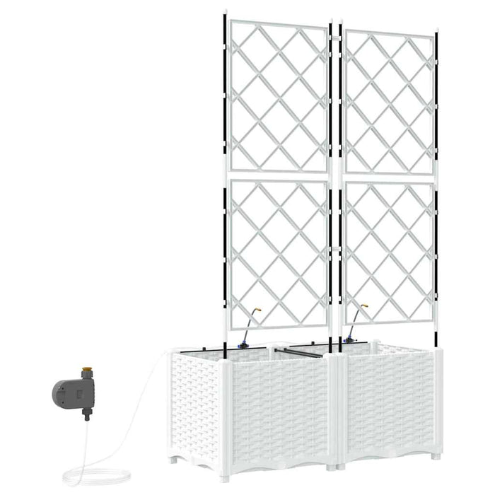 Vază pentru Grădină 2 pcs Alb Plastic - WALTI WALTI