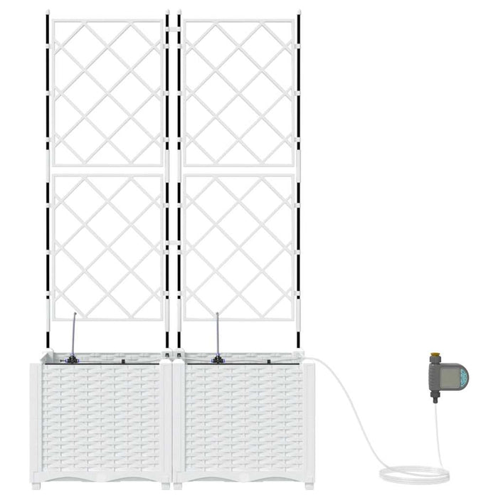 Vază pentru Grădină 2 pcs Alb Plastic - WALTI WALTI