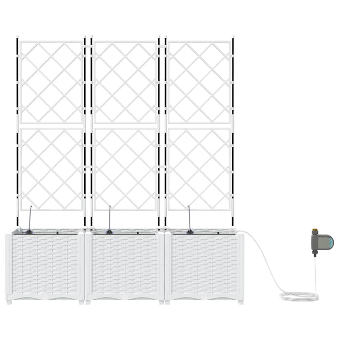 Ghivece pentru grădină Alb 120 x 40 x 142 cm Oțel - WALTI WALTI