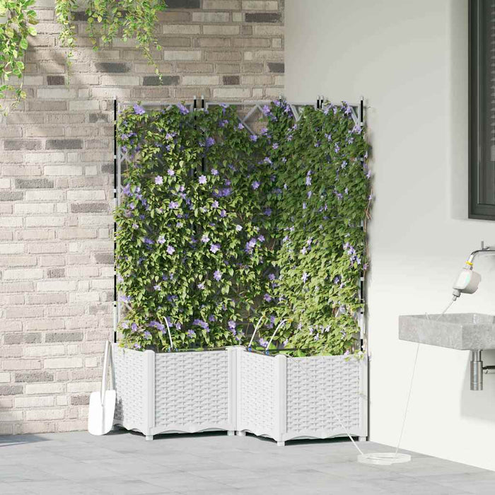 Vază pentru Grădină 3 pcs Alb Plastic - WALTI WALTI
