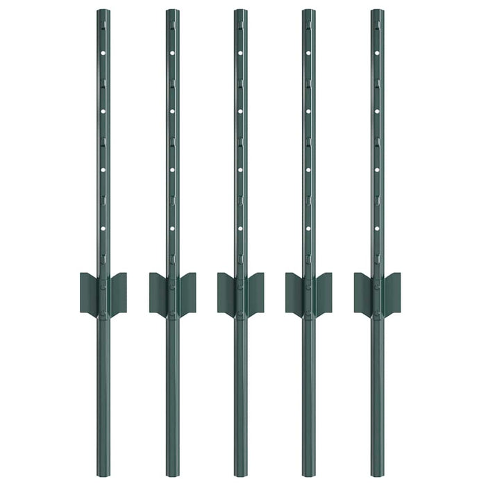 Stâlp de gard. 5 pcs Verde 80 cm Oțel - WALTI WALTI