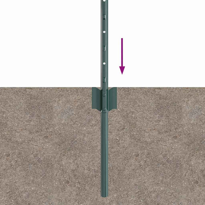 Stâlp de gard. 5 pcs Verde 100 cm Oțel - WALTI WALTI