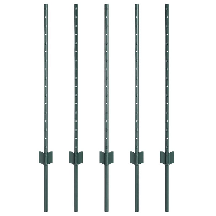 Stâlp de gard. 5 pcs Verde 120 cm Oțel - WALTI WALTI