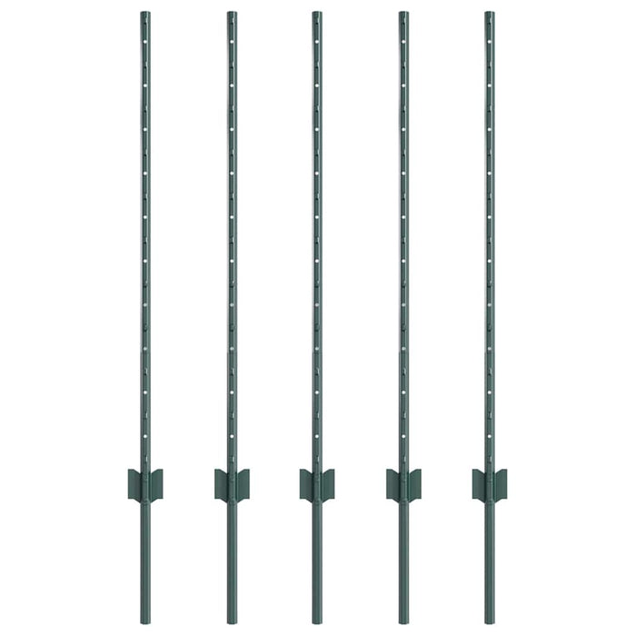 Stâlp de gard. 5 pcs Verde 140 cm Oțel - WALTI WALTI