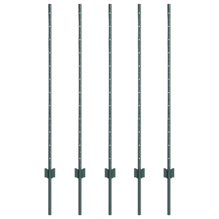 Stâlp de gard. 5 pcs Verde 120 cm Oțel - WALTI WALTI