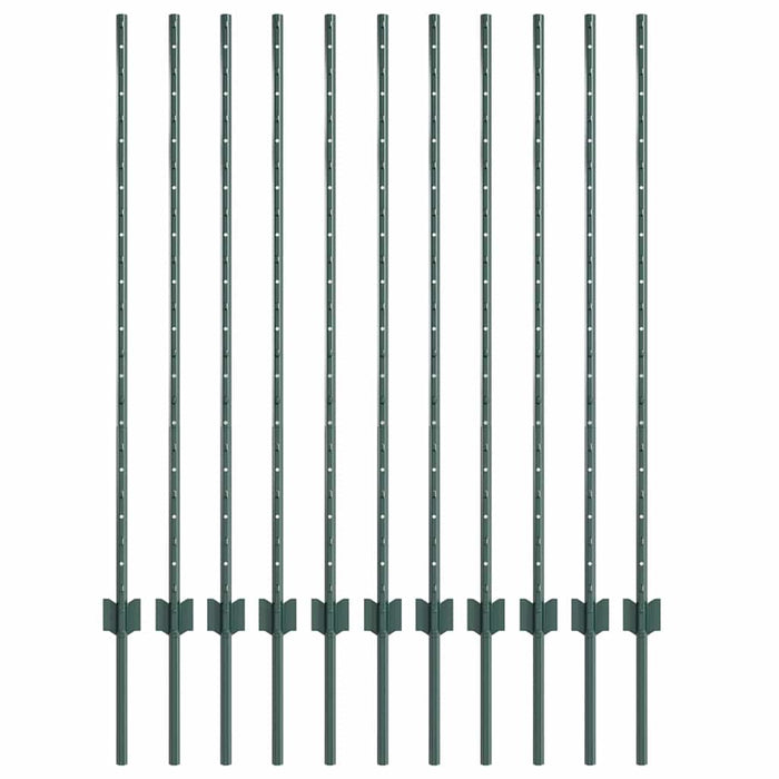 Stâlp de gard. 11 pcs Verde 120 cm Oțel - WALTI WALTI