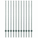 Stâlp de gard. 11 pcs Verde 140 cm Oțel - WALTI WALTI