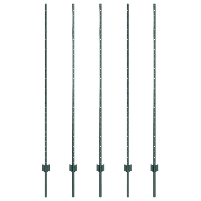 Stâlp de gard. 5 pcs Verde 160 cm Oțel - WALTI WALTI