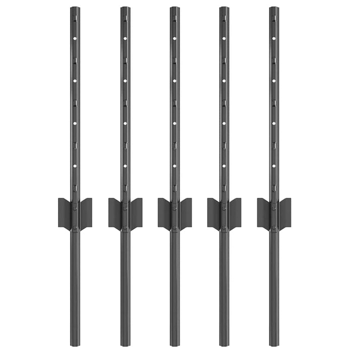 Stâlp de gard. 5 pcs Gri 40 cm Oțel - WALTI WALTI