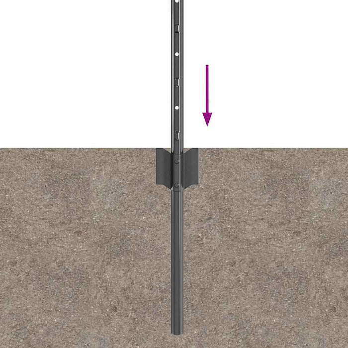 Stâlp de gard. 5 pcs Gri 40 cm Oțel - WALTI WALTI