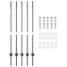 Stâlp de gard. 5 pcs Gri 120 cm Oțel - WALTI WALTI