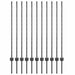 Stâlp de gard. 11 pcs Gri 120 cm Oțel - WALTI WALTI