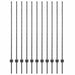 Stâlp de gard. 11 pcs Gri 140 cm Oțel - WALTI WALTI