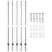 Stâlp de gard. 5 pcs Gri 160 cm Oțel - WALTI WALTI