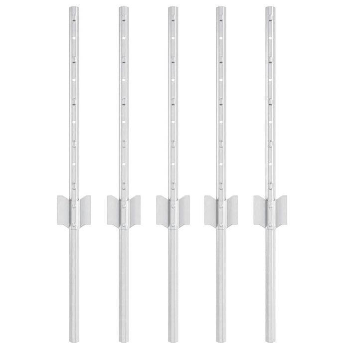 Stâlp de gard. 5 pcs Argintiu 40 cm Oțel - WALTI WALTI