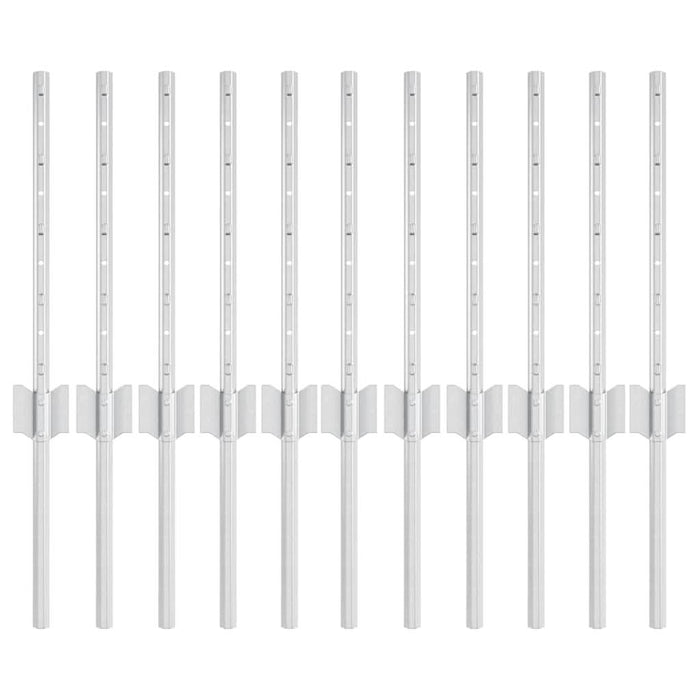 Stâlp de gard. 11 pcs Argintiu 40 cm Oțel - WALTI WALTI
