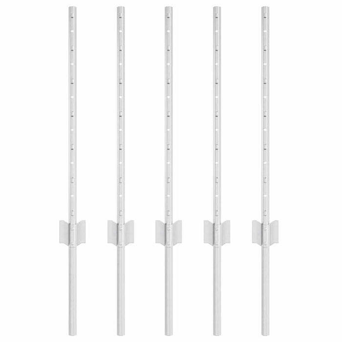 Stâlp de gard. 5 pcs Argintiu 60 cm Oțel - WALTI WALTI