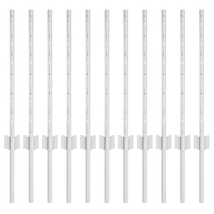 Stâlp de gard. 11 pcs Argintiu 60 cm Oțel - WALTI WALTI
