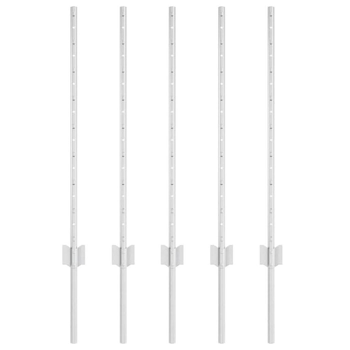 Stâlp de gard. 5 pcs Argintiu 80 cm Oțel - WALTI WALTI